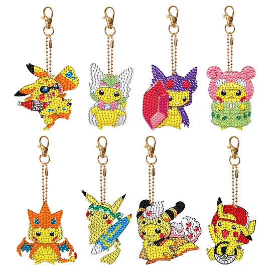 Diamond Painting Keychains Pikachu 8pcs