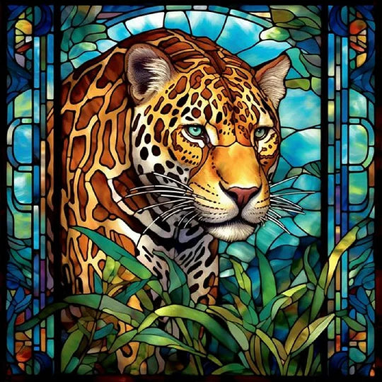 Jungle Leopard 30*30cm full round drill diamond painting