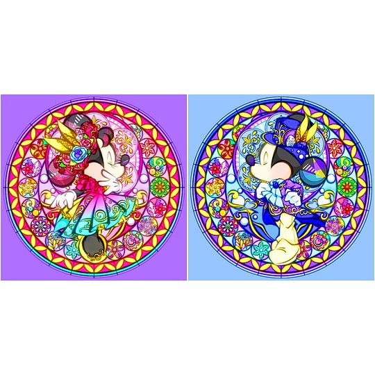 2 pcs Mickey and Minnie 30*30cm full round drill diamond painting