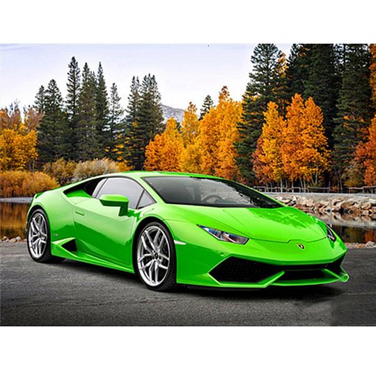 Green Car 40*30cm full round drill diamond painting