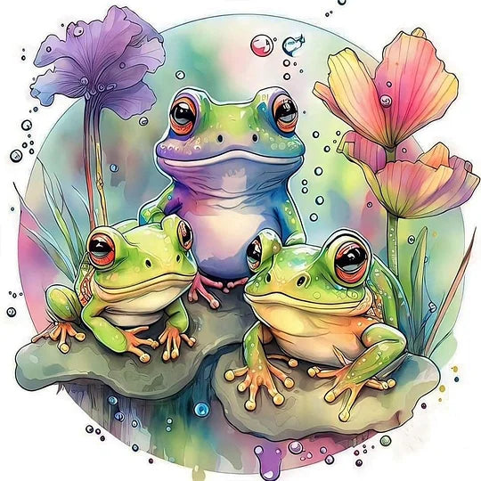 Frog 30*30cm full round drill diamond painting