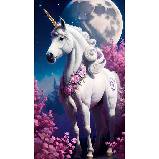 Elegant Unicorn 40*70cm full round drill diamond painting