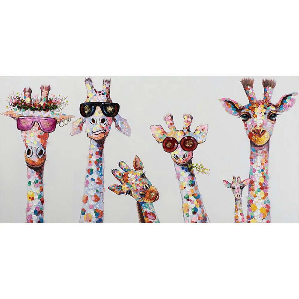 Square Giraffe Family 85*45cm (canvas) full square drill diamond painting