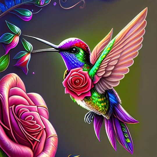 Hummingbird 30*30cm full round drill diamond painting