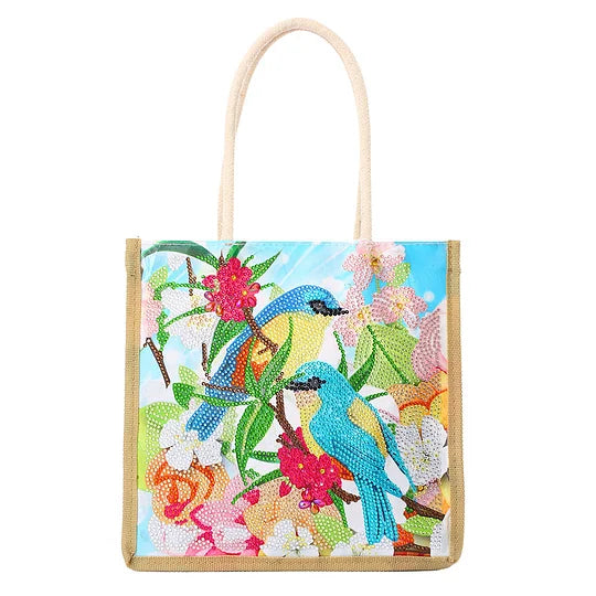 Blue Tit Diamond Painting Tote Bag