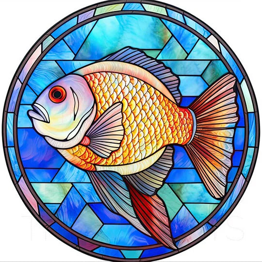 Grass Carp 30*30cm full round drill diamond painting