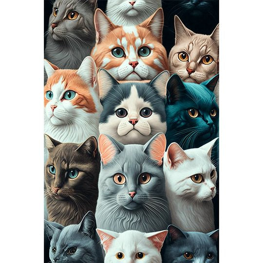 Arrange Cats 40*60cm full round drill diamond painting