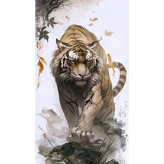 Tiger 40*70cm full round drill diamond painting