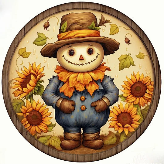 Full Round Drill Diamond Painting 30*30cm Autumn Scarecrow