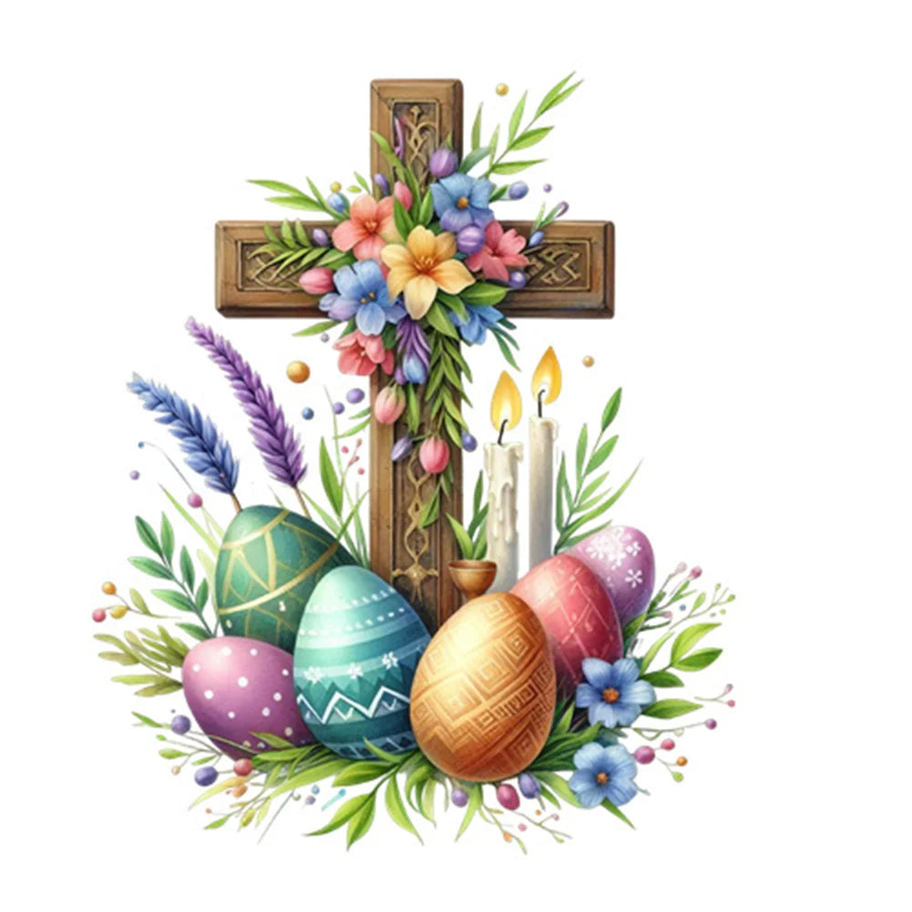 Easter Cross 30*30cm full square drill diamond painting