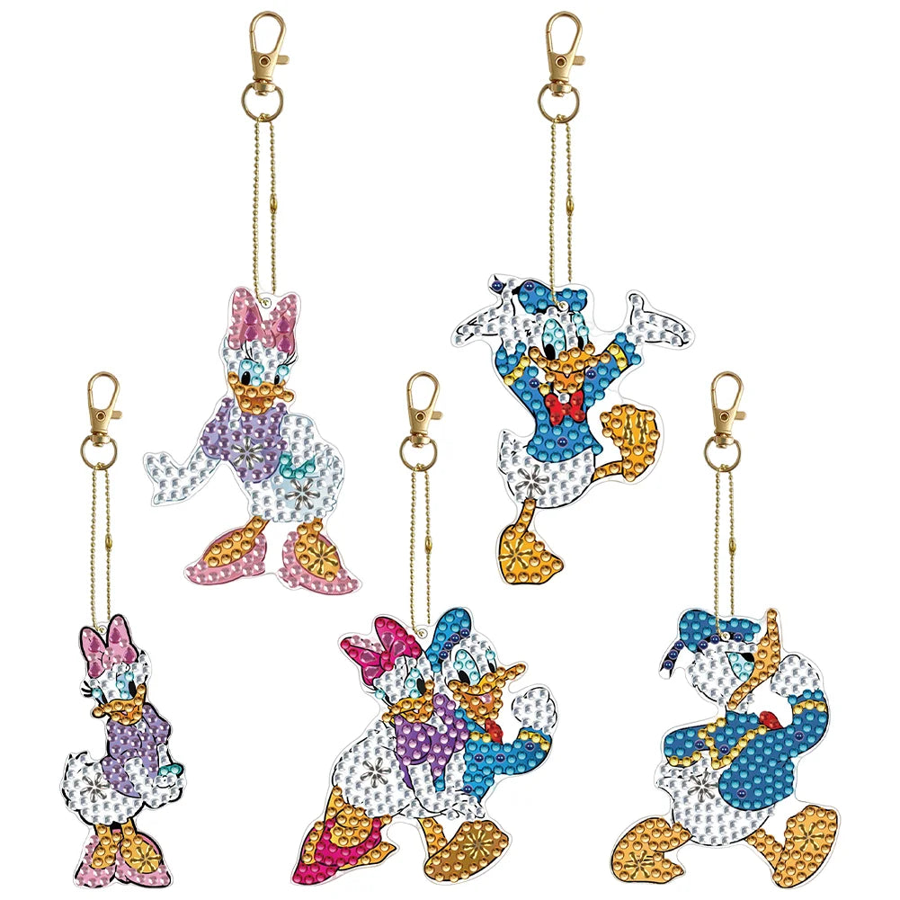 DIY Diamond Painting Keyrings Donald Duck 6 pcs