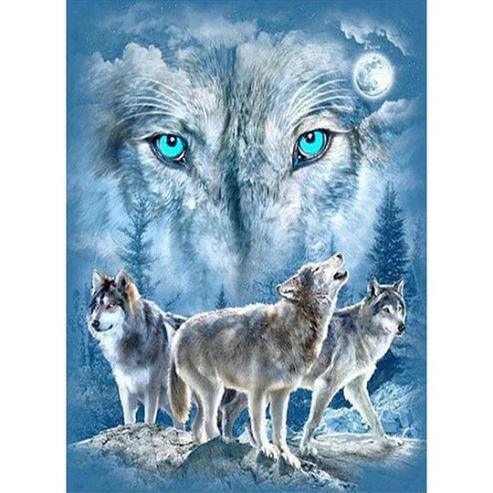 Snow Wolf 30*40cm full square drill diamond painting