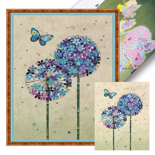 Flowers And Butterflies Full 11CT Pre-stamped 40*50cm Cross Stitch