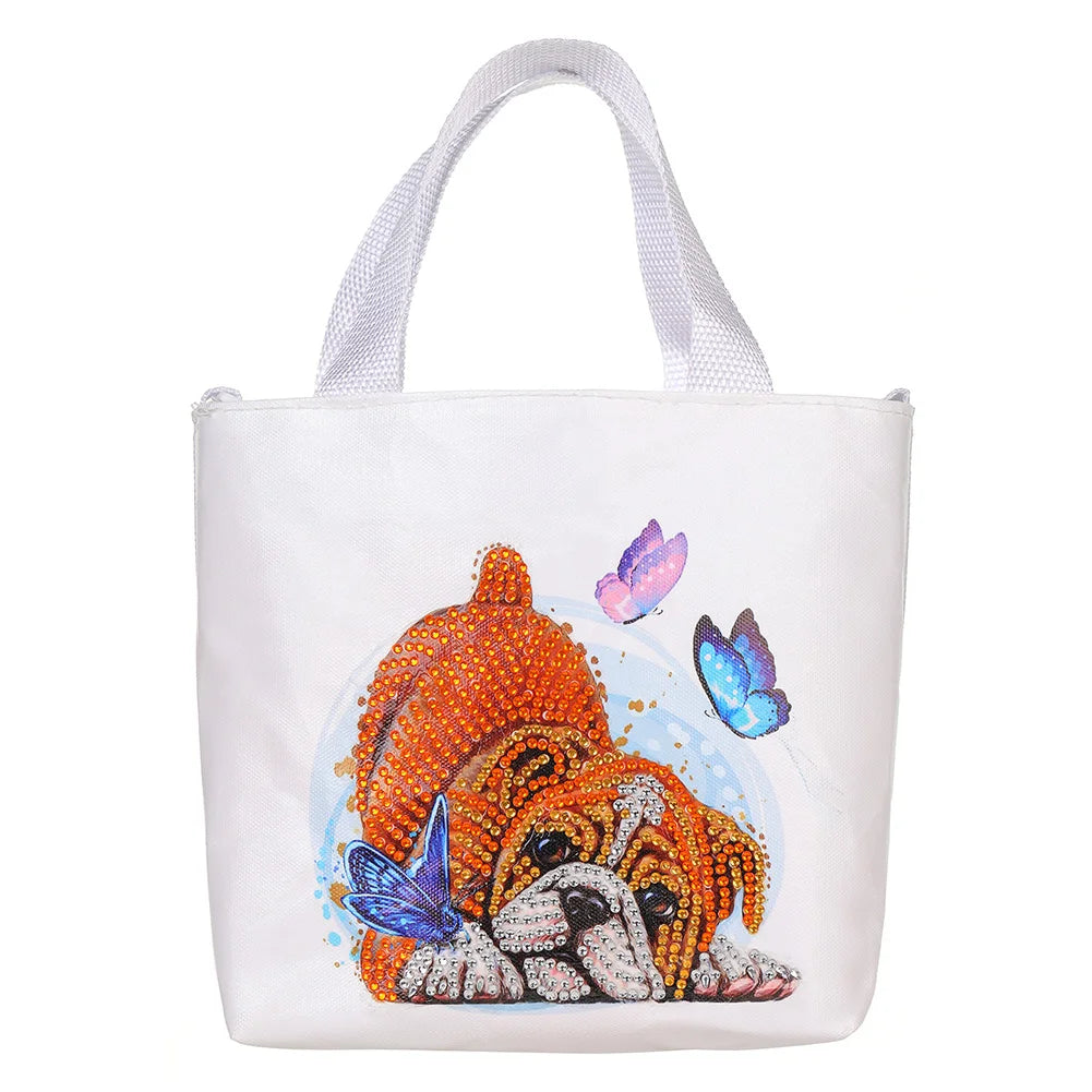 Diamond Painting Puppy Tote Bag