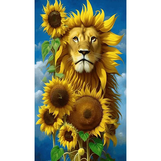 Sunflower Lion 40*70cm full round drill diamond painting