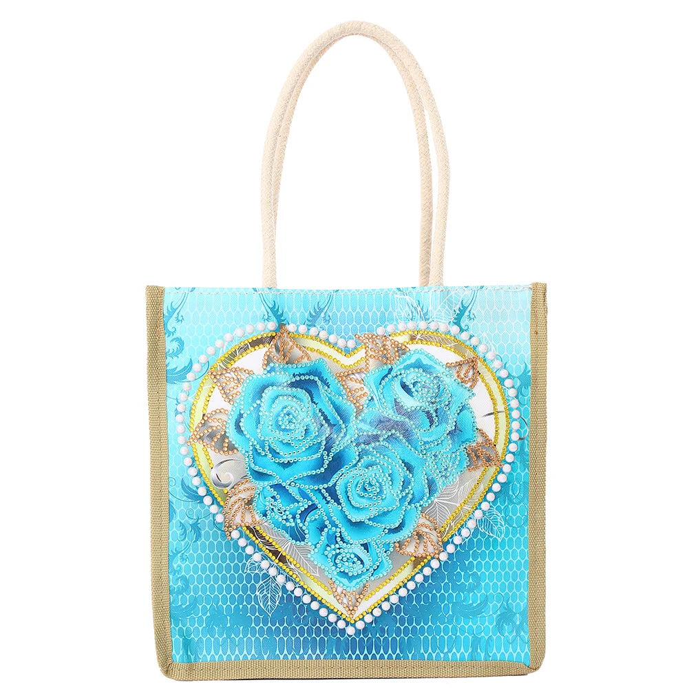 Rose Heart Diamond Painting Tote Bag