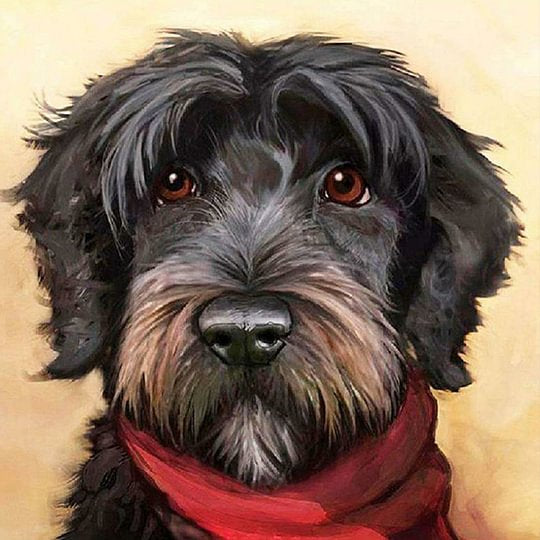 Red Mailbox Schnauzer 30*30cm full square drill diamond painting