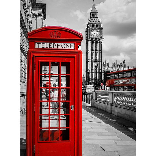 Red Phone Booth 40*50cm full round drill diamond painting