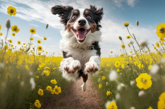 Running Dog In Flower 40*60cm full round drill diamond painting