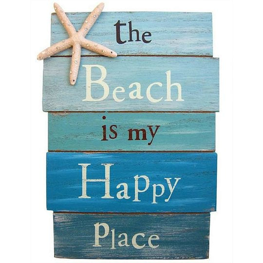 Beach Sign 50*60cm full round drill diamond painting