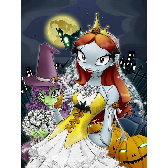 Halloween Spooky City Night 30*40cm full round drill diamond painting