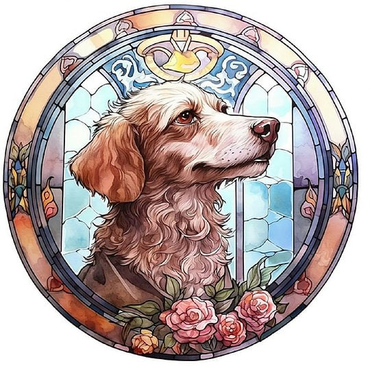 Full Round Drill Diamond Painting 30*30cm Dog Under Window Sill