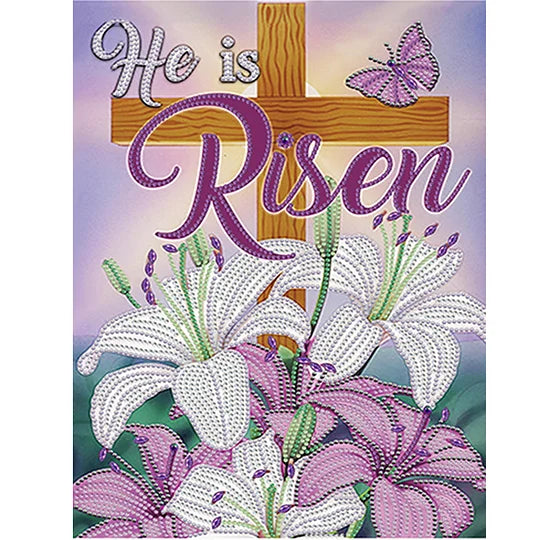 Easter Cross Lily 30*40cm special shaped drill diamond painting