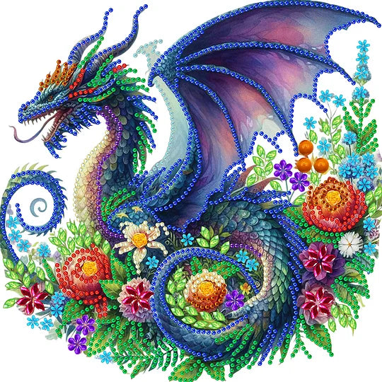 Flower Dragon 30*30cm special shaped drill diamond painting