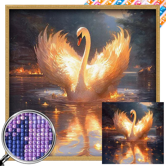 Full Square Drill Diamond 40*40cm Golden Swan