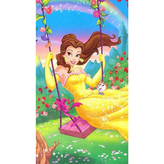 Princess Belle On Swing 45*80cm full round drill diamond painting