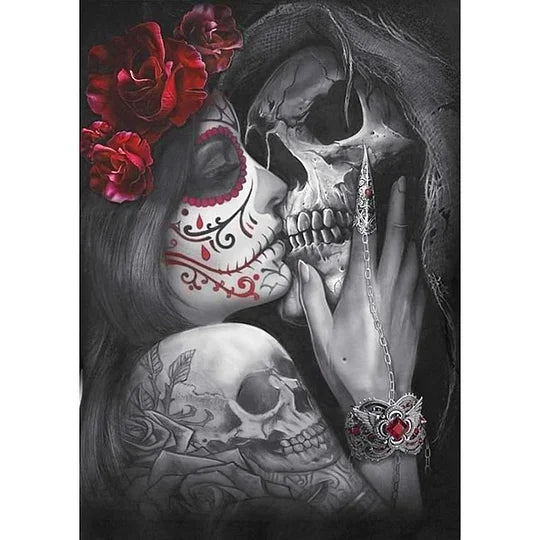 Skull Beauty 30*40cm full round drill diamond painting