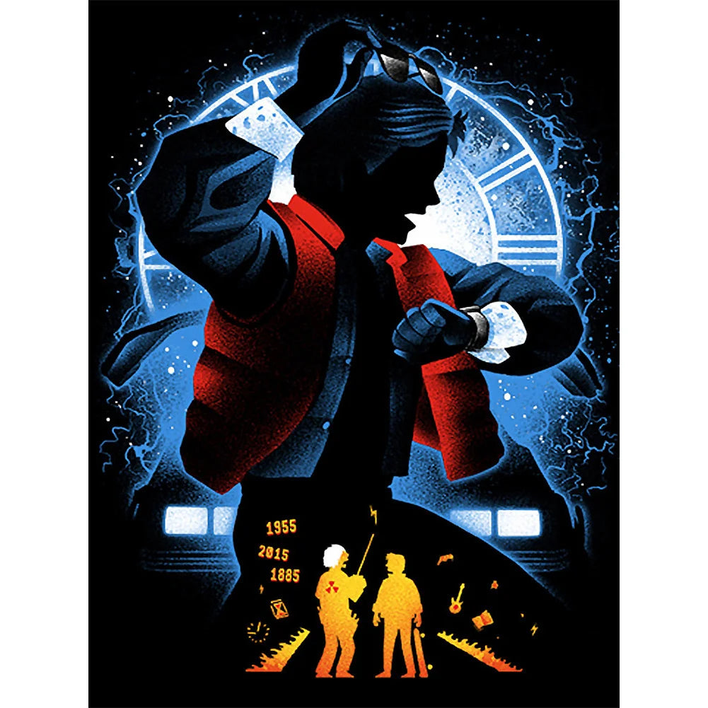 Back To The Future Marty McFly Silhouette 30*40cm full square drill diamond painting