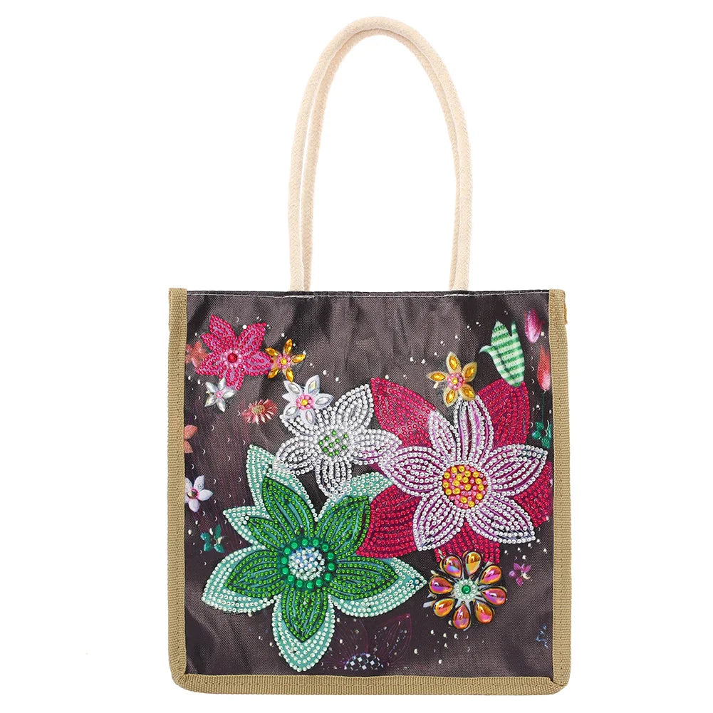 Flower Grass Diamond Painting Tote Bag