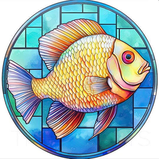 Grass Carp 30*30cm full round drill diamond painting