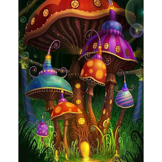 Mushroom House 40*50cm full square drill diamond painting