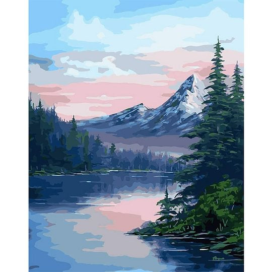 Mountain Lake 30*40cm full round drill diamond painting