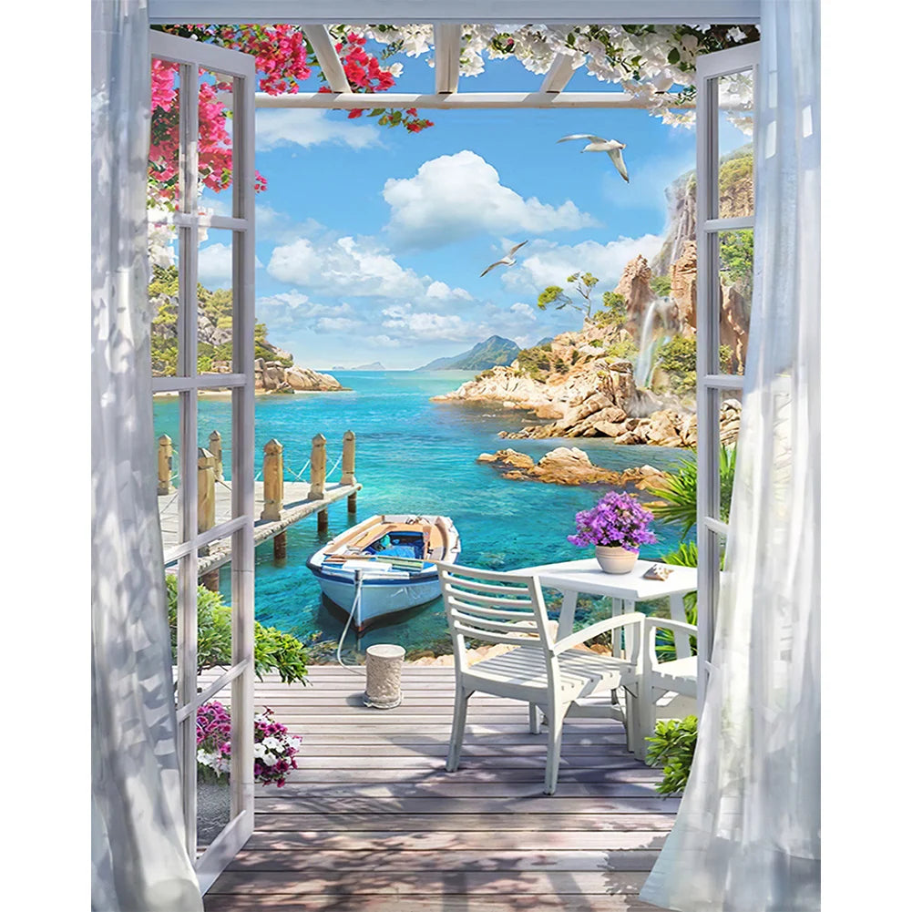 Seaside Garden 40*50cm full square drill diamond painting