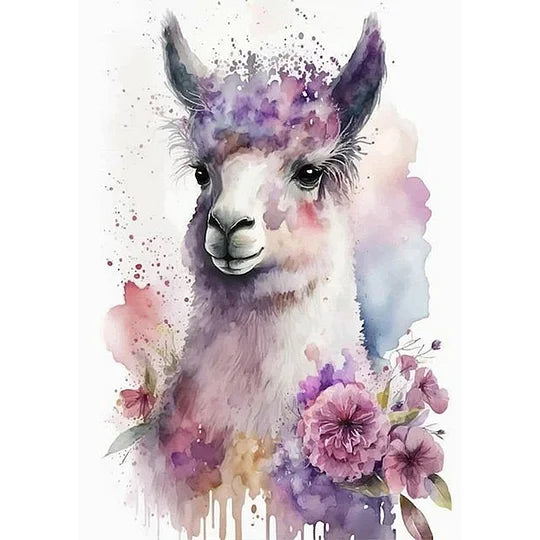 Watercolour Alpaca 50*70cm full round drill diamond painting