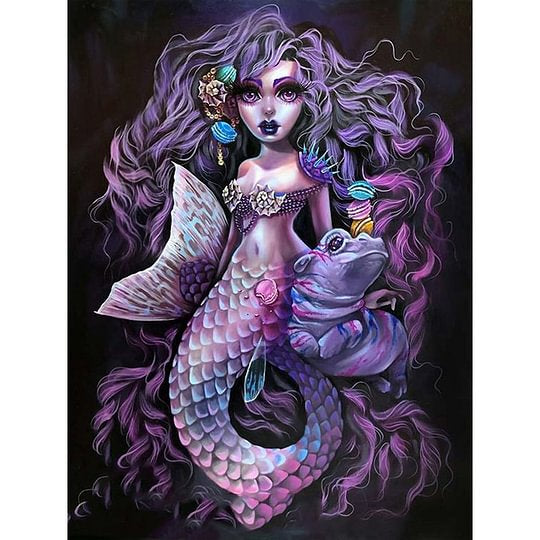 Dark Gothic Girl 30*40cm (canvas) full round drill diamond painting