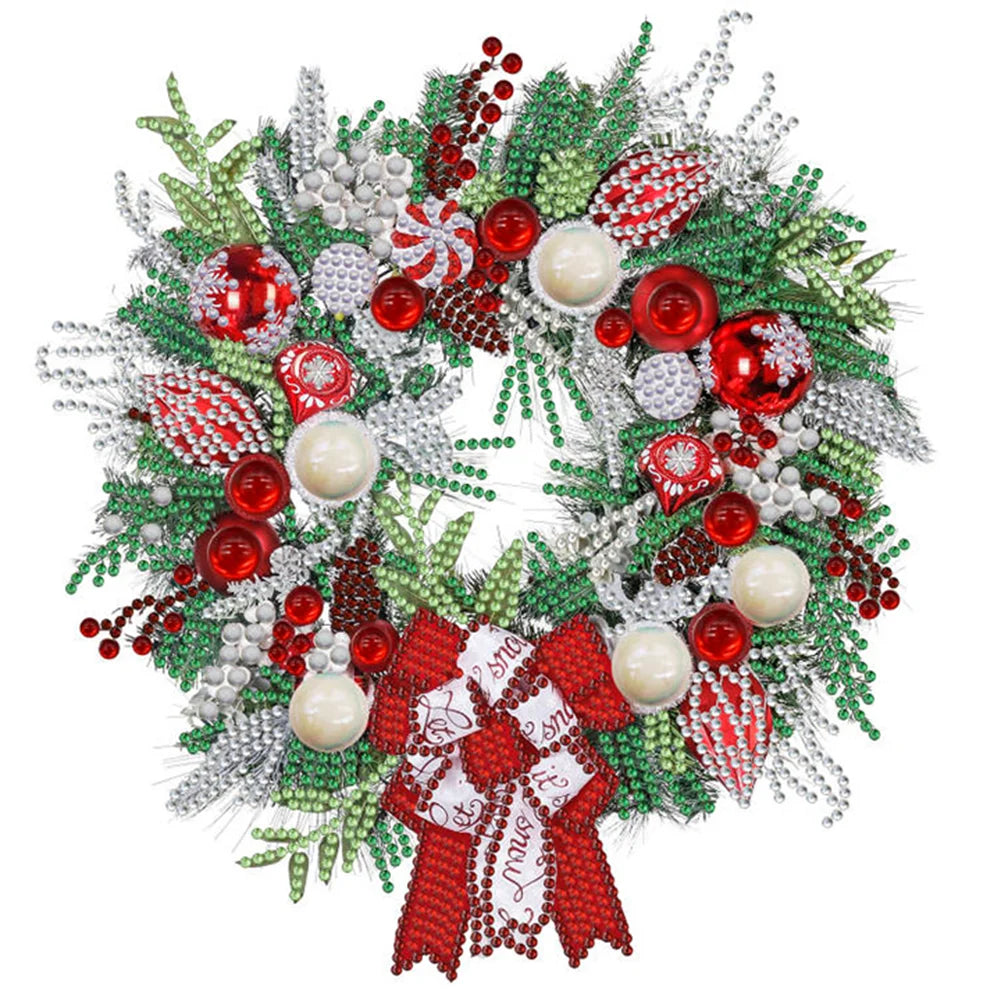 Christmas Wreath 30*30cm special shaped drill diamond painting