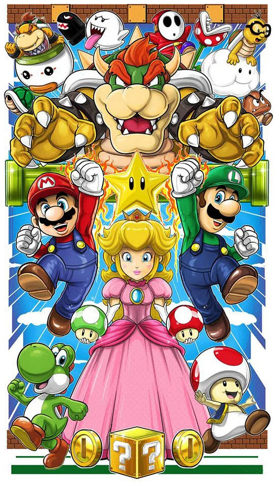 Full Round Drill Diamond Painting 45*75cm Super Mario