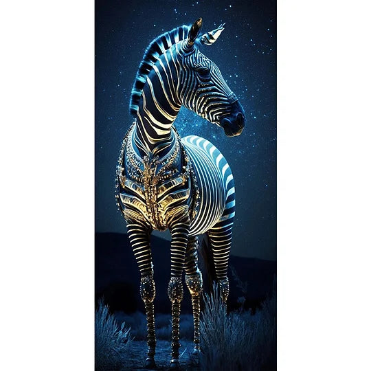 Zebra Under The Stars At Night 40*80cm full round drill diamond painting