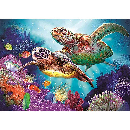 Undersea Turtles 40*30cm full round drill diamond painting
