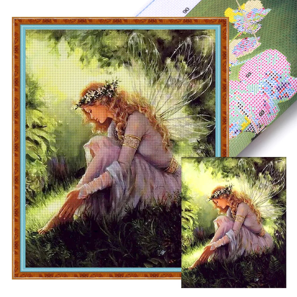 Full 11CT Pre-stamped 40*50cm Cross Stitch Fairy