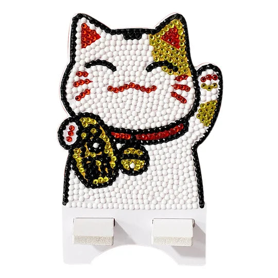 DIY Mobile Phone Holder Diamond Painting Lucky Cat