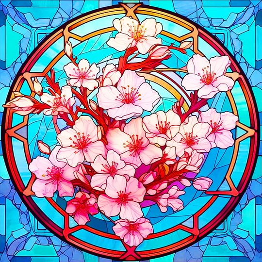 Full Round Drill Diamond Painting 30*30cm Glass Sakura