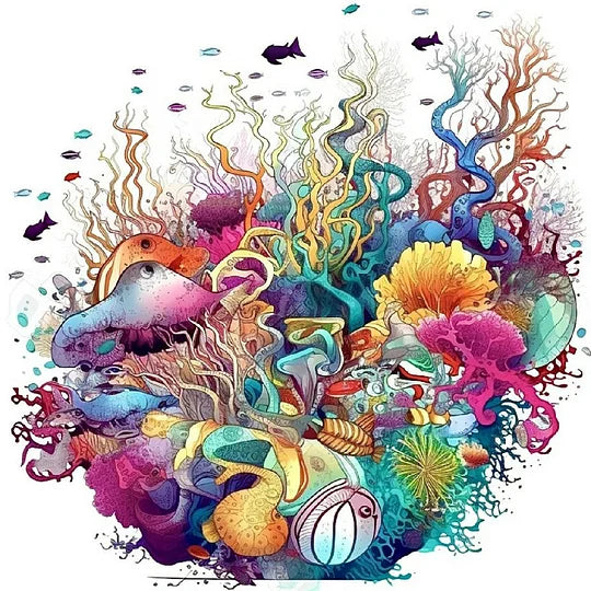 The Underwater World 30*30cm full round drill diamond painting