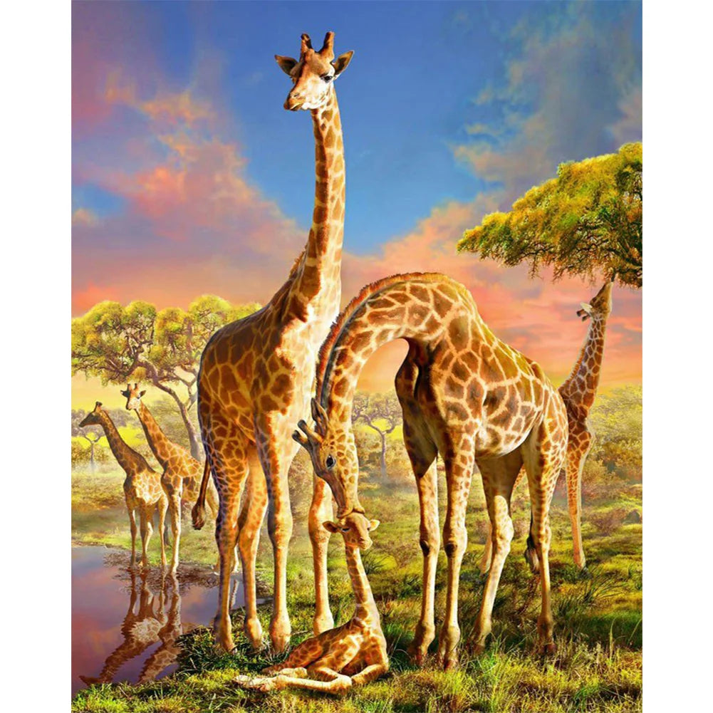 Herd of Giraffes 40*50cm full round drill diamond painting