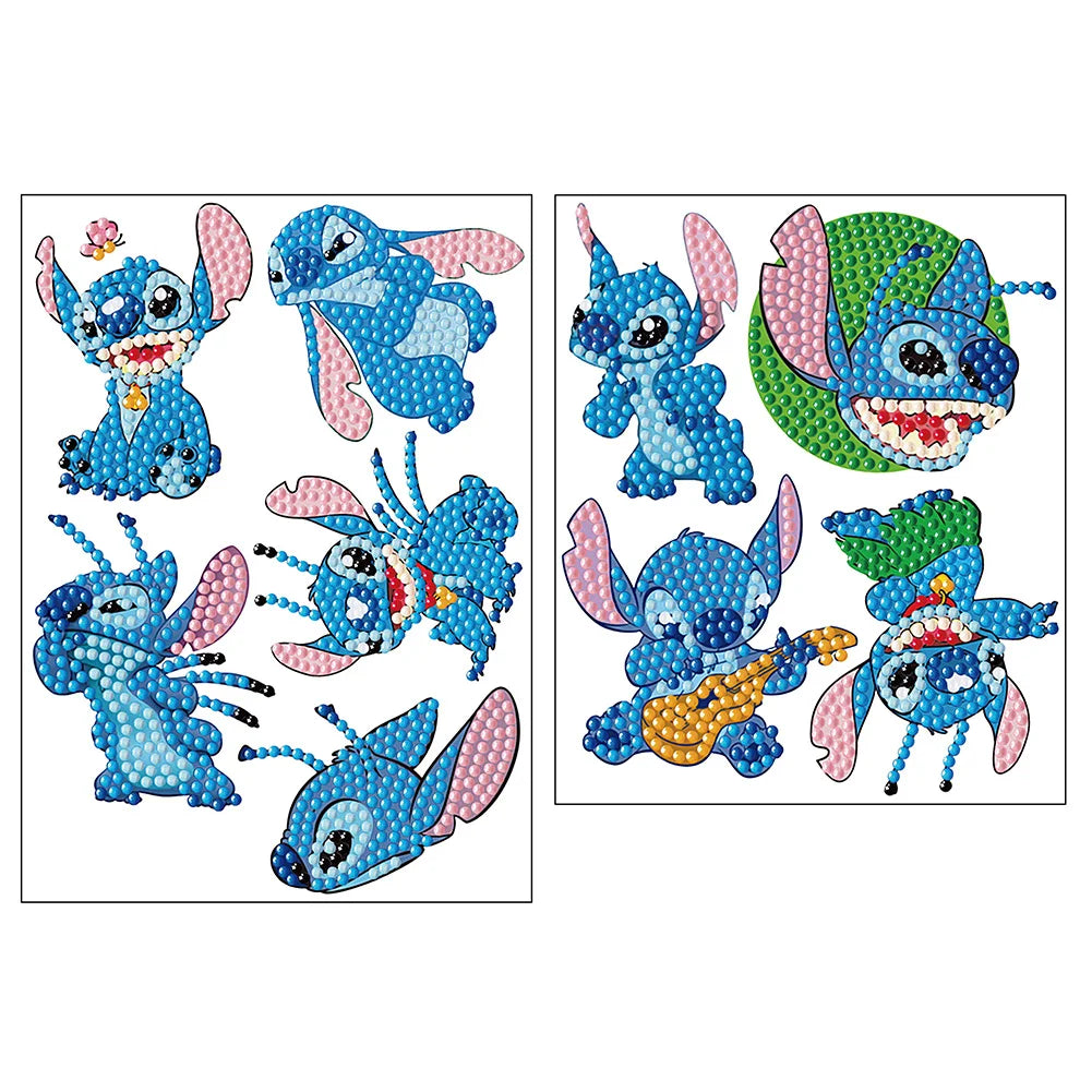 2 pcs 5D Diamond Painting Stickers Cartoon