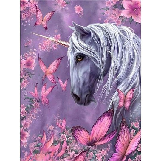 Butterfly Horse 30*40cm full round drill diamond painting